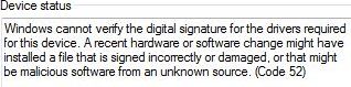description: unsigned driver loading failure