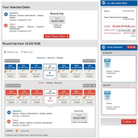 цены Turkish Airlines