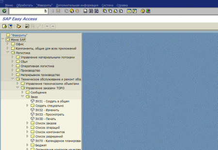 Стартовый экран SAP ERP